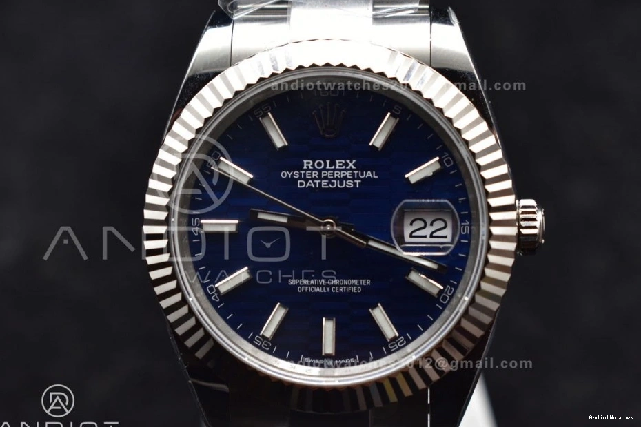 DateJust Best Oyster Edition Dial Steel Bracelet Blue Clean 904L Textured 41 On TimelessDesign 1:1 126334 637 VR 0324